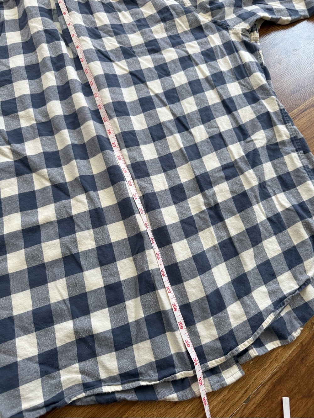 L.L.Bean Blue and White Plaid Button-Up Shirt - Picture 5 of 7